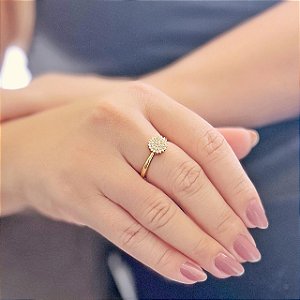 Anel Chuveiro Grande Ponteiras Folheado a ouro 18K