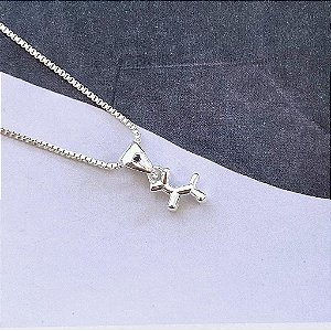 Colar de Cachorrinho Baloon Folheado a prata 925