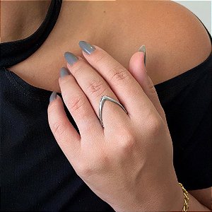 Anel Boca de Jacaré com Zircônia Steel