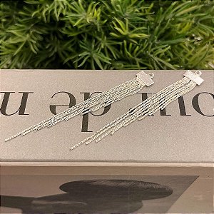 Aplique 9 Fios Médio Sem Bola Folheado a prata 925