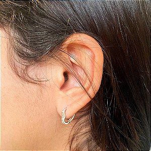 Brinco de Argola Coração Liso P Folheado a prata 925