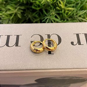 Argolas Lisas Abauladas P Folheado a ouro 18K