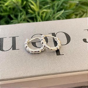 Brinco Argola Aro Esferas M Folheado a prata 925