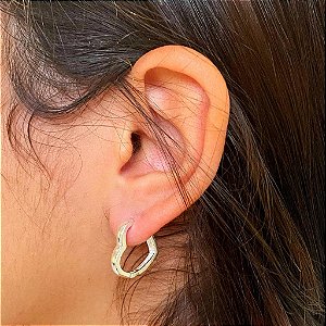 Brinco de Argola Coração Liso G Folheado a prata 925