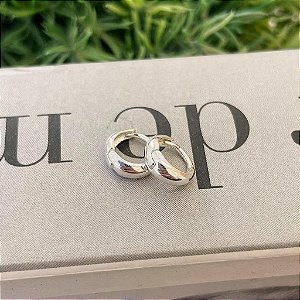 Argolas Lisas Abauladas P Folheado a prata 925