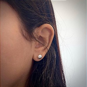 Brinco Bola 8mm Folheado a Prata 925