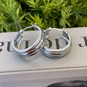 Brinco de Argola Canaletas Lisas Steel
