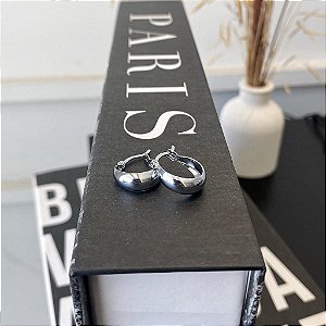 Argola Abaulada Lisa Fecho Italiano Steel