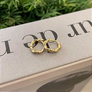 Brinco Argola Fio Torcido P Folheado a ouro 18K