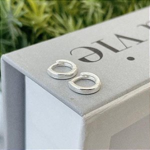 Argola Fio Liso Reto P Folheado a prata 925