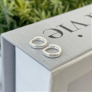 Argola Fio Liso Reto P Folheado a prata 925
