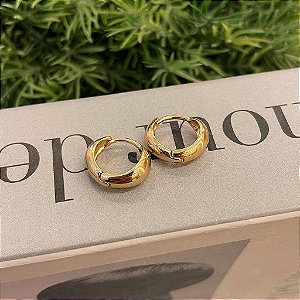 Argolas Lisas Abauladas M Folheado a ouro 18K