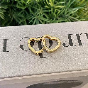 Brinco de Argola Coração Liso M Folheado a ouro 18K