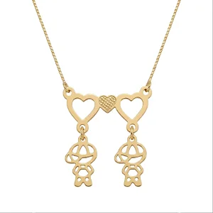 Colar Canga Completa com 2 Pingentes Lisos Veneziano Folheado a ouro 18K