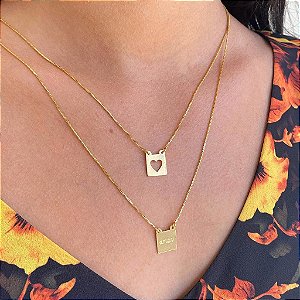 Escapulário Coração Folheado a ouro 18K