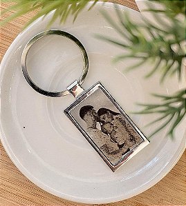 Chaveiro de Aço com gravação e frase atrás