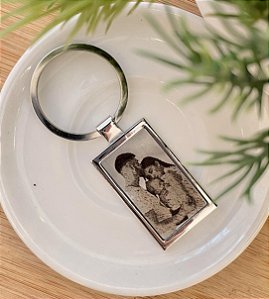 Chaveiro de Aço com gravação e frase atrás