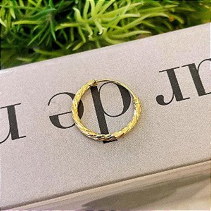 Piercing de Argola Fio Tubo Enrolado G Folheado a ouro 18K