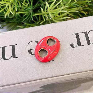 Pingente Lacre Resina Vermelho Folheado a ouro 18K