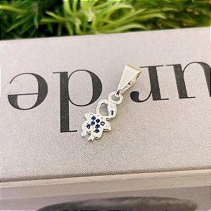 Pingente Menino Cravejado Azul Folheado a prata 925