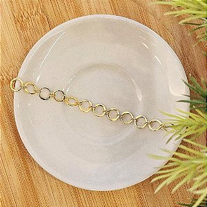 Pulseira Elos Redondos Lisos Folheado a ouro 18K