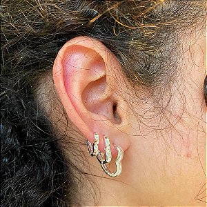 Trio de Argolas Coração Liso Folheado a prata 925