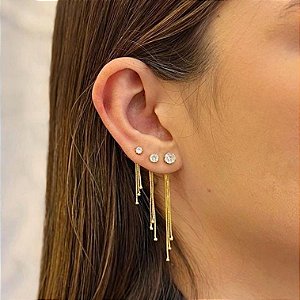 Trio de ponto de luz + aplique 3 fios com bolas Folheado a ouro 18K