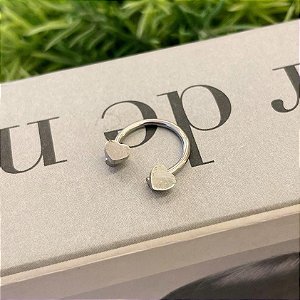 Piercing Ferradura Coração nas Pontas Steel