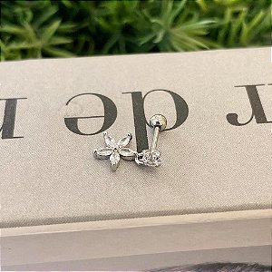 Piercing Ponto de Luz Pingente de Flor Navetes Steel