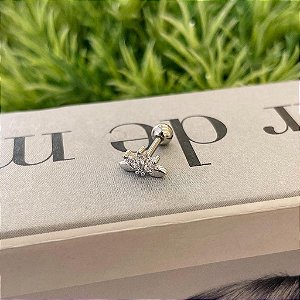 Piercing Cluster Navetes Lisos e Cristal Steel