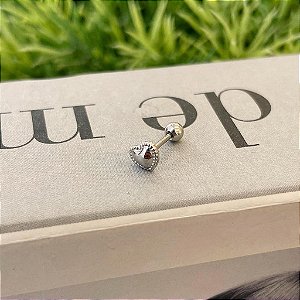 Piercing Coração Liso e Borda Trabalhada Steel