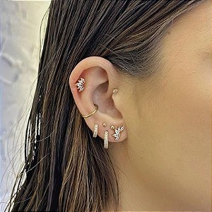 Piercing Cluster 5 Navetes Folheado a ouro 18K