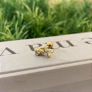 Piercing Botão de Rosa Folheado a ouro 18K