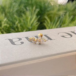 Piercing Borboletinha Rastro de Luz Folheado a ouro 18K