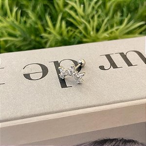 Piercing Arco Zircônias Redondas e Navetes Alternados Steel