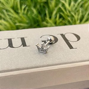Piercing Coroa Cravejada Bolinhas nas Pontas Steel