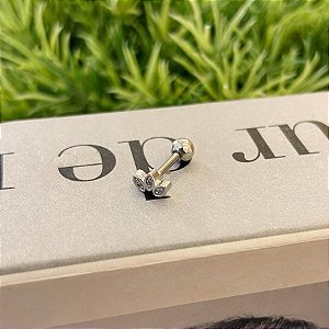 Piercing Meia Flor 3 Navetes Steel