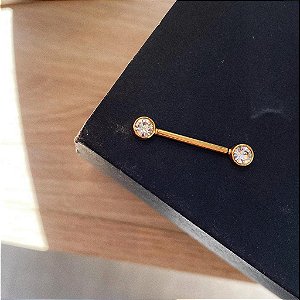 Piercing de Mamilo Ponto de Luz Plug Folheado a ouro 18K