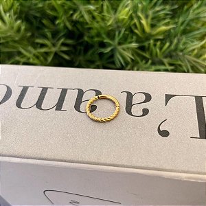 Piercing Argola Segmentada Torcida 8mm Folheado a ouro 18K