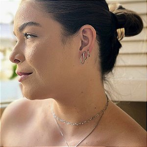 Trio de argolas Fio Tubo Enrolado Steel