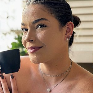 Trio de Argolas Retangulares Fio Liso Abaulado Steel