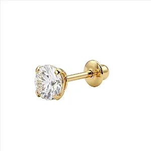 Piercing Ponto de Luz Tarraxa Baby Folheado a ouro 18K