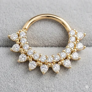 Piercing Torção Zircs Duplas Folheado a ouro 18K