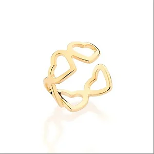 Piercing Fake Corações Vazados Folheado a Ouro18k