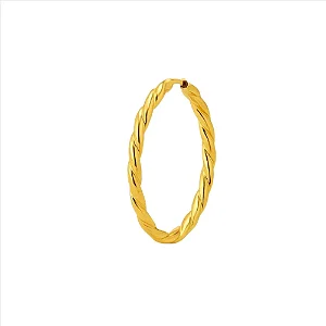 Piercing de Argola Fio Tubo Enrolado P Folheado a Ouro 18k