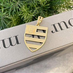 Pingente Escudo Flamengo Folheado a Ouro 18k