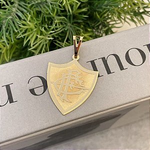 Pingente Escudo Fluminense Folheado a Ouro 18k
