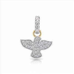 Pingente Espírito Santo Cravejado Folheado a Ouro 18k