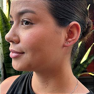Brinco de Circulo Cravejado Vazado Folheado a Ouro 18K