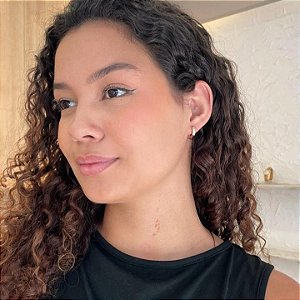 Brinco de Argola Cravejada 3 Fios M Folheado a ouro 18K